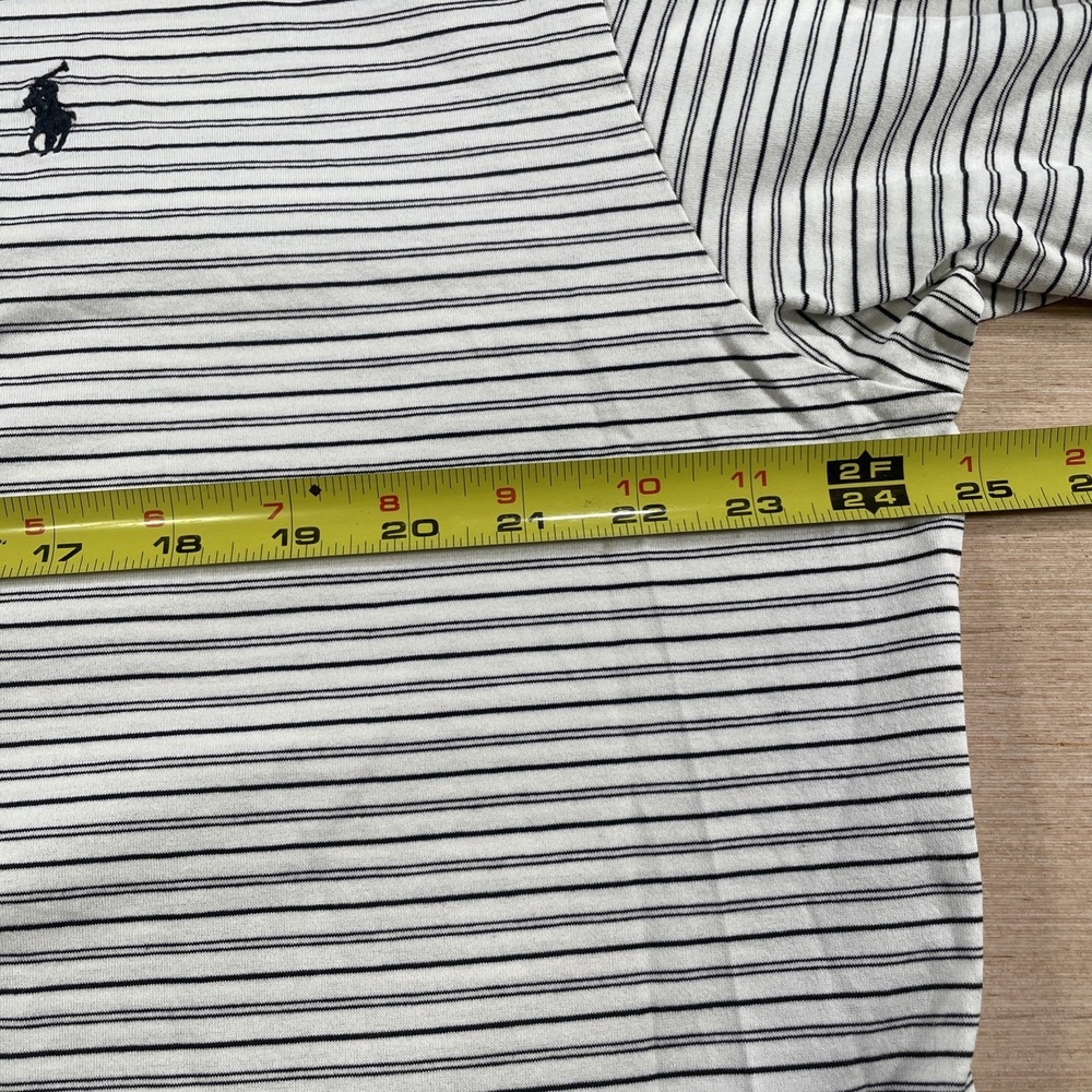 Polo Golf Ralph Lauren Mens XL Black White Striped Pima Cotton Black Kapalua GC - Picture 8 of 9